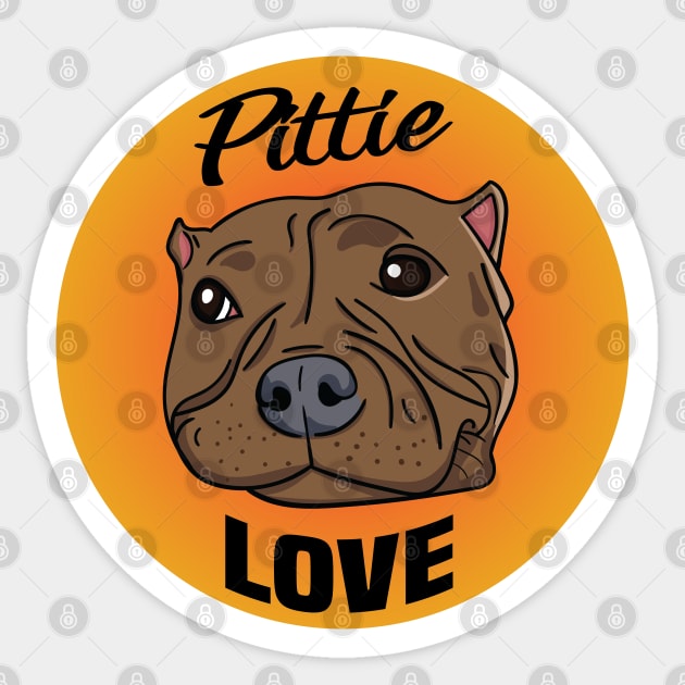 Pittie Love Pitbull Design Sticker by Twistedburt